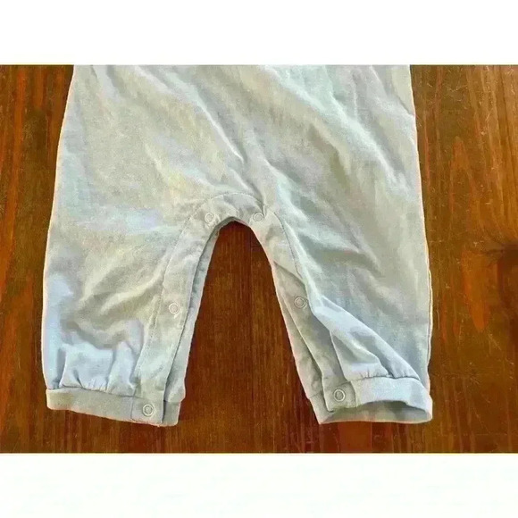 3 Sisters Infant Boys Winter Deer and Tree Design Baby Blue Romper,9 months - Picture 3 of 6